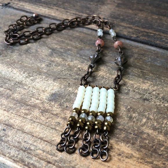 Rustic Fringe Gemstone Necklace - Picture 2 of 5